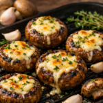 Cheese-stuffed grilled mushrooms