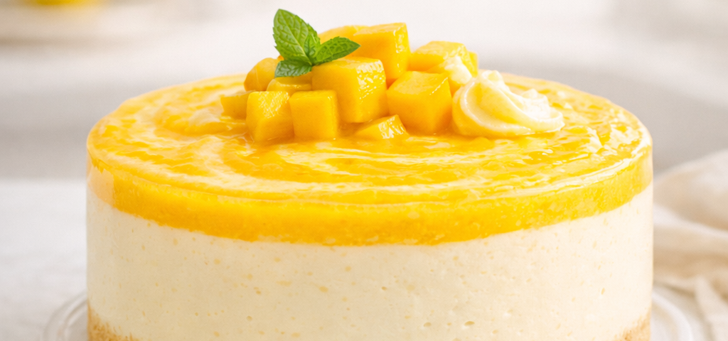 No-bake mango cheesecake