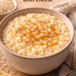 Creamy rice pudding with cheese