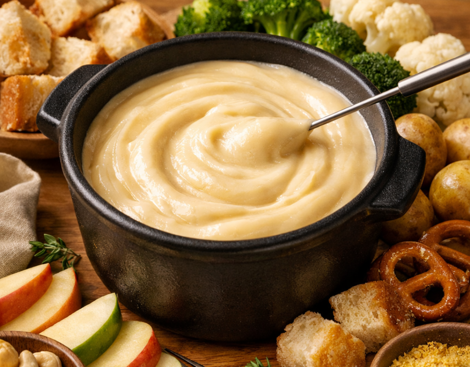 Vegan cheese fondue