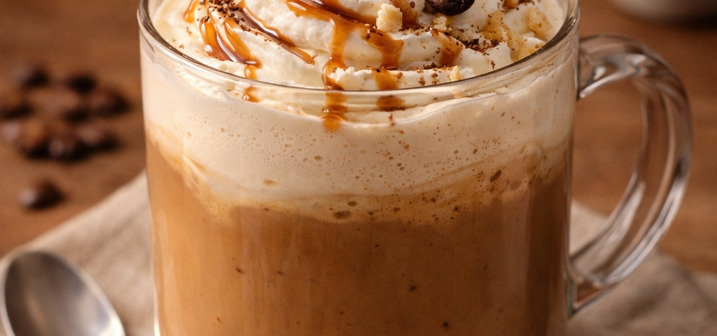 Creamy coffee cheesecake drink