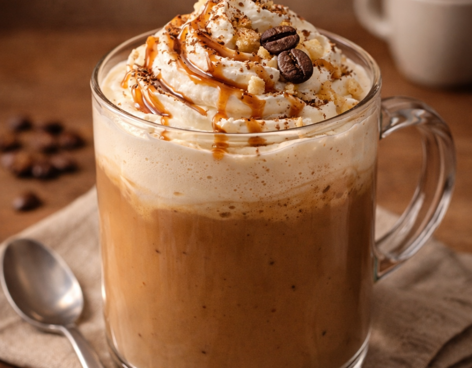 Creamy coffee cheesecake drink