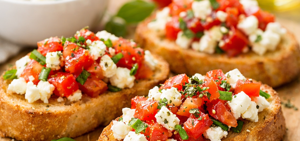 Feta cheese bruschetta