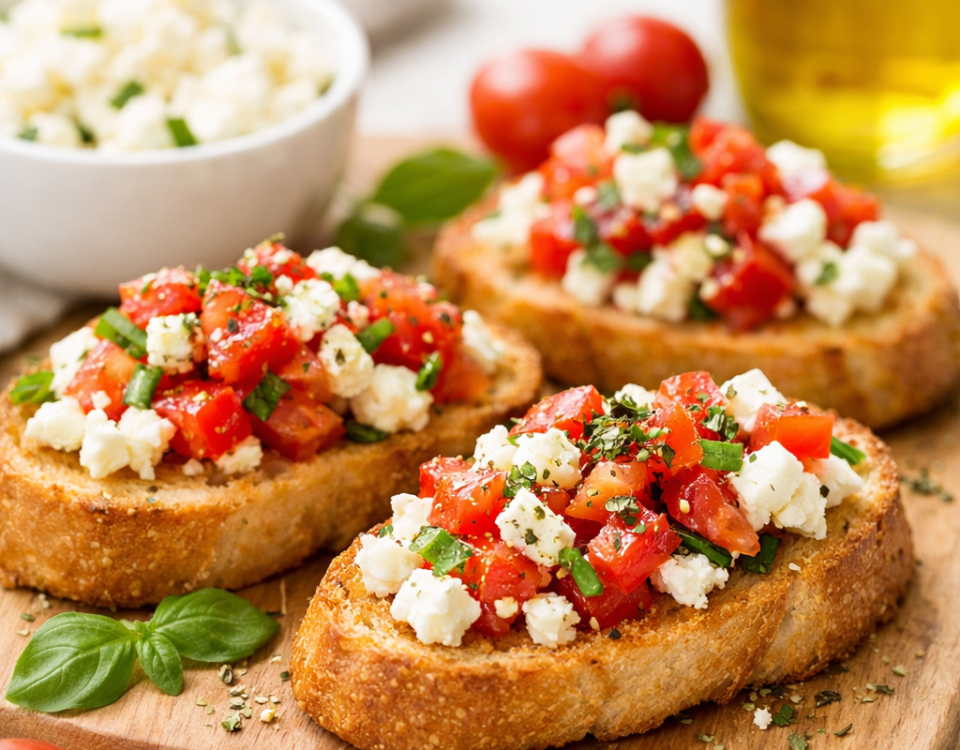 Feta cheese bruschetta