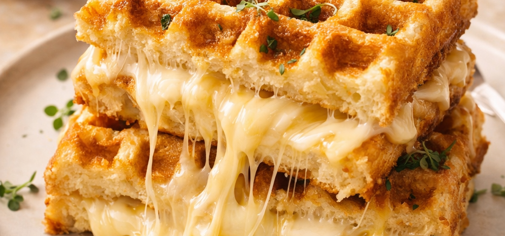 Cheese waffle sandwich