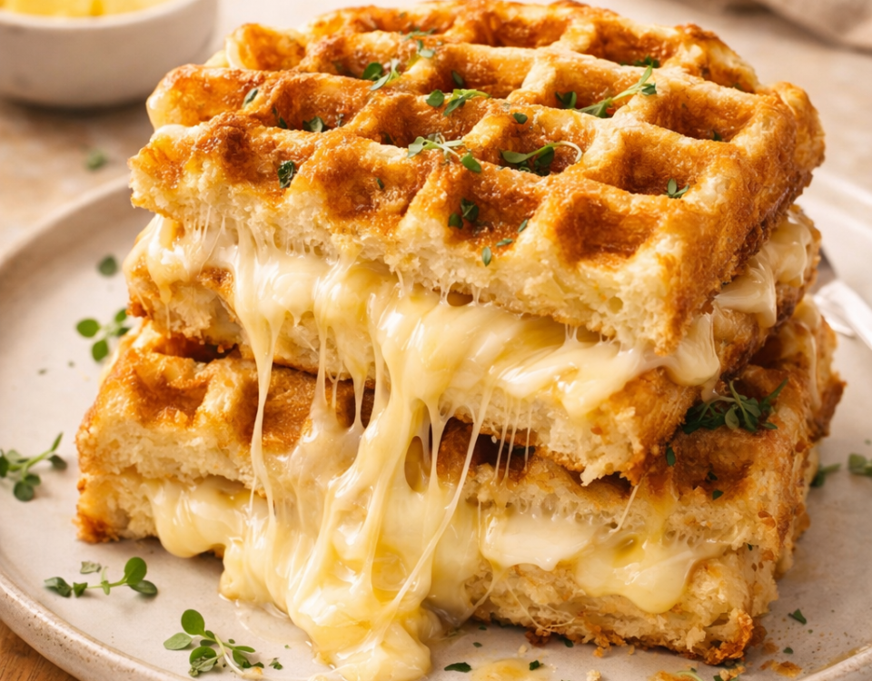 Cheese waffle sandwich