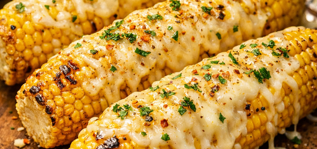 Grilled cheese corn on the cob