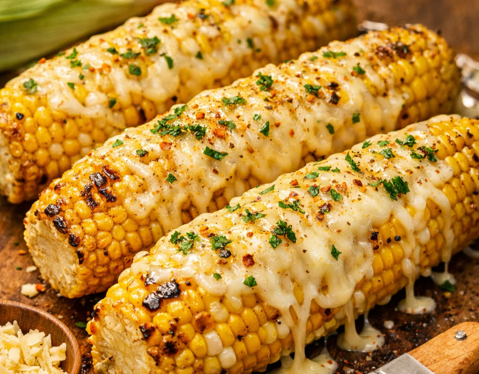 Grilled cheese corn on the cob