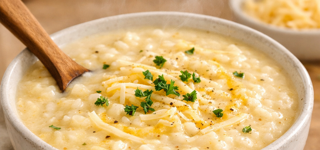 Cheese rice soup
