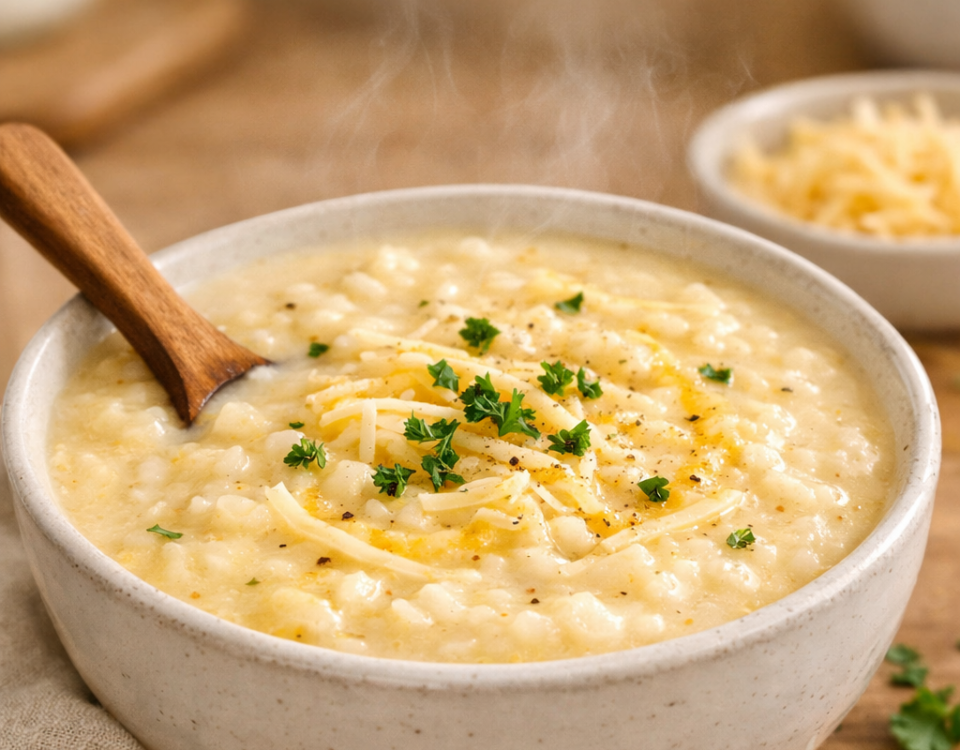 Cheese rice soup
