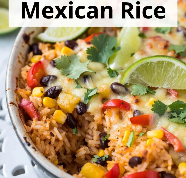 Baked cheesy Mexican rice