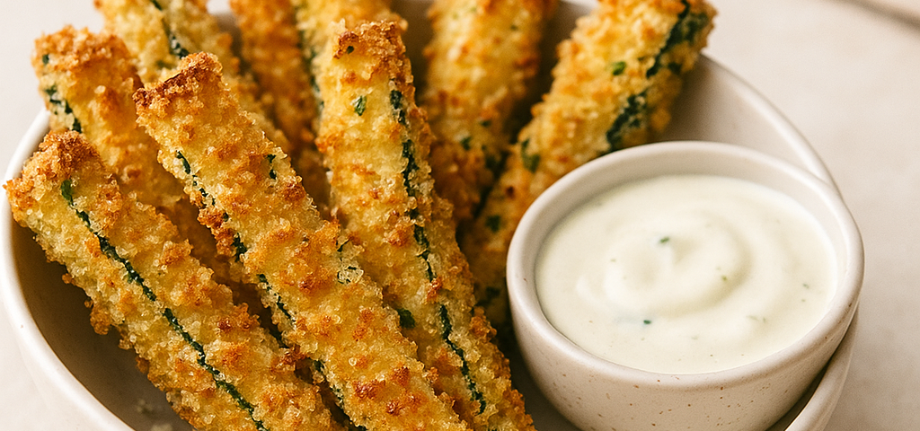 Parmesan crusted zucchini fries